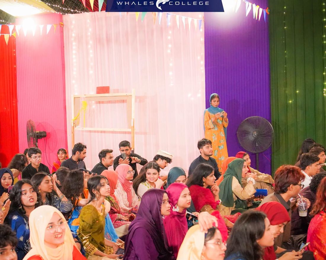Whales College students at Desi Retro Night on campus