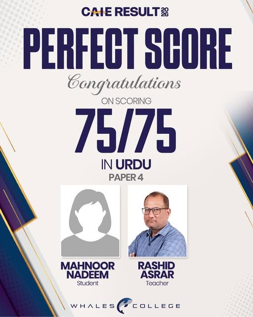 Result announcement for Mahnoor Nadeem