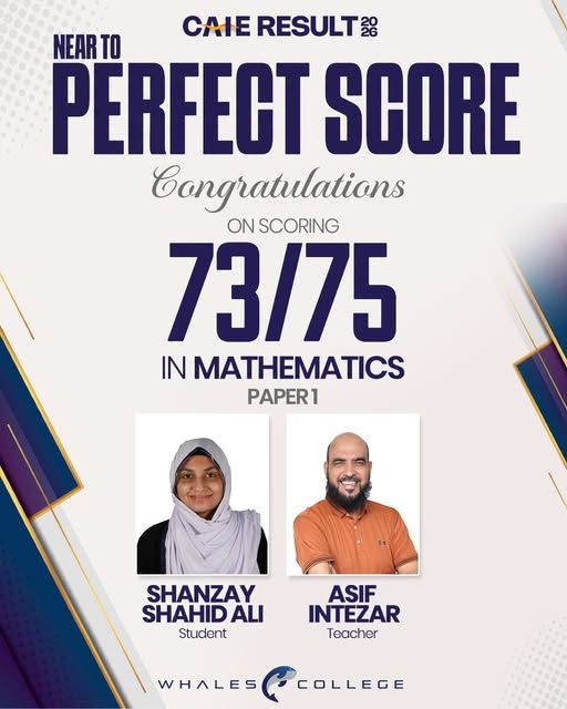 Result announcement for Shanzay Shahid Ali